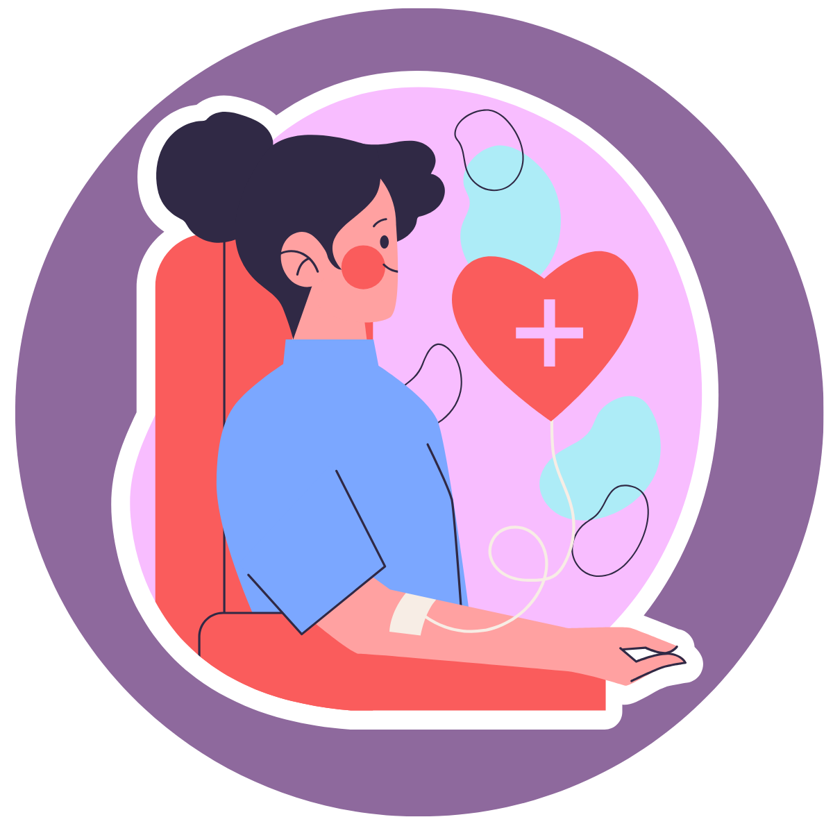 Illustration of person donating blood