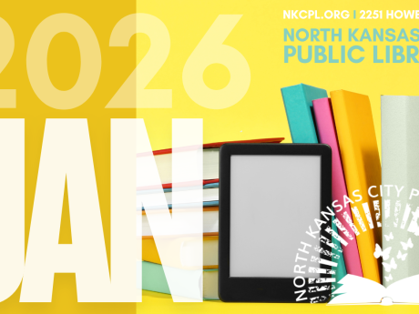 Books and ereader on yellow background